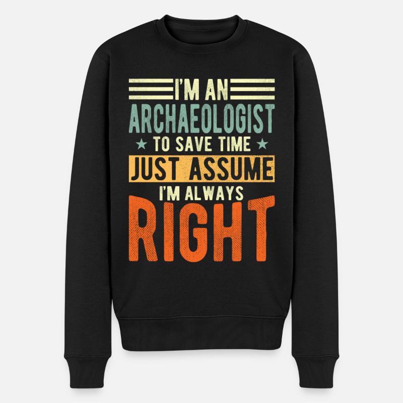 Archéologue - Pull Premium bio Homme - noir