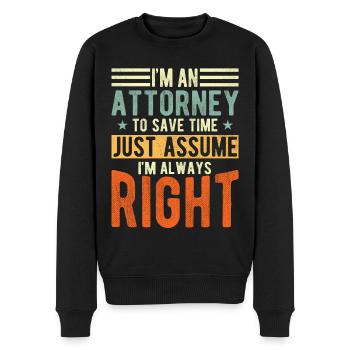 Rechtsanwalt - Männer Premium Bio Pullover - Schwarz - Vorne - Nico (187cm)