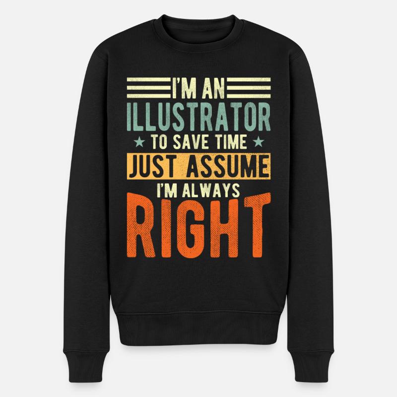 Illustrateur - Pull Premium bio Homme - noir