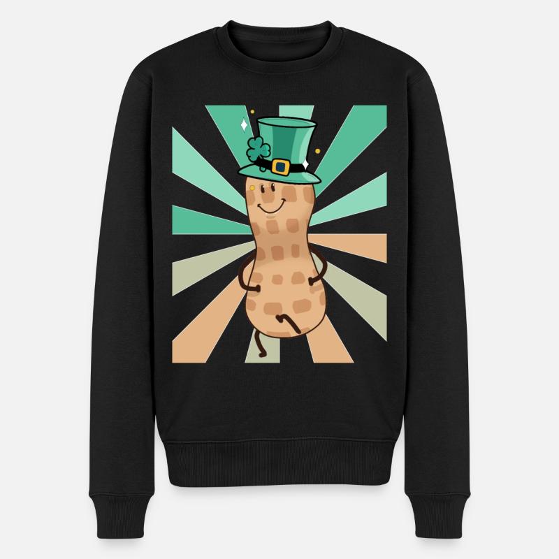 Erdnuss Nuss Neujahr Glückwunsch Präsentieren Nuss - Männer Premium Bio Pullover - Schwarz