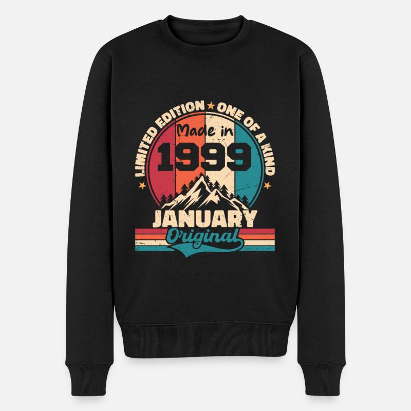 Cadeau D'anniversaire Janvier 1999 Édition Limitée - Pull Premium bio Homme - noir
