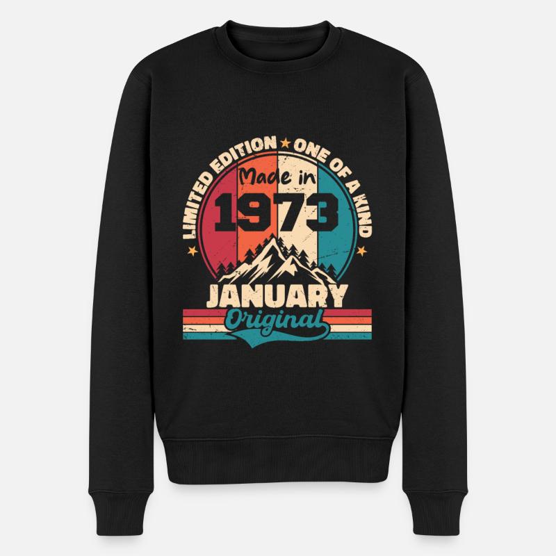 Cadeau D'anniversaire Janvier 1973 Édition Limitée - Pull Premium bio Homme - noir