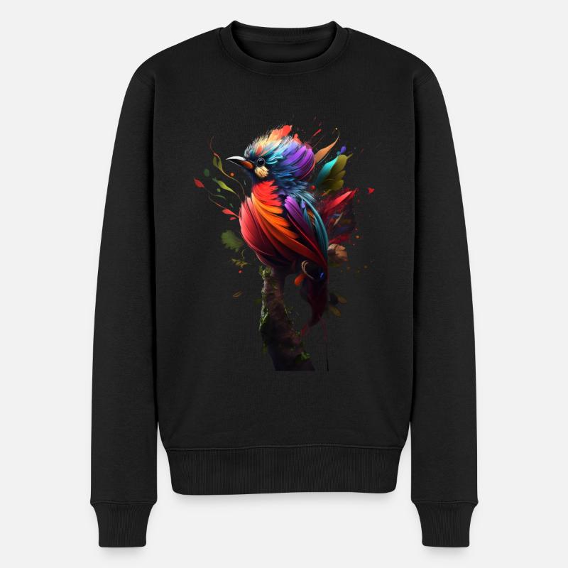 Einzigartiger Fantasy-Vogel - Männer Premium Bio Pullover - Schwarz