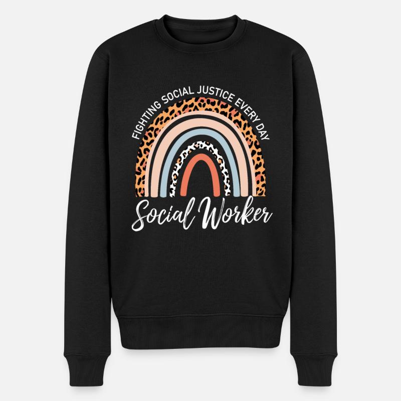 Sozialarbeiter Bekämpfen Täglich Soziale - Männer Premium Bio Pullover - Schwarz