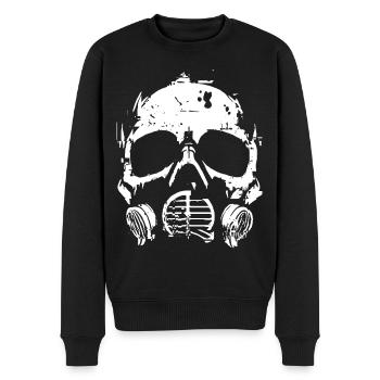 Gasmaske - Totenkopf - Skull - Männer Premium Bio Pullover - Schwarz - Vorne - Nico (187cm)