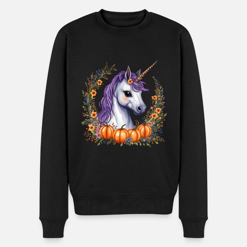 Halloween-Pony - Männer Premium Bio Pullover - Schwarz