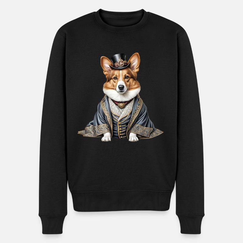 Corgi aristocrate - Pull Premium bio Homme - noir