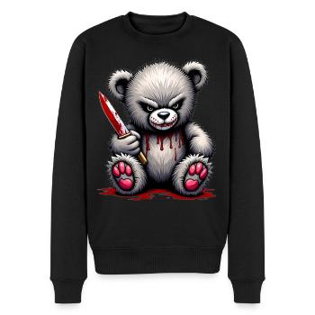 Horror Teddy - Männer Premium Bio Pullover - Schwarz - Vorne - Nico (187cm)