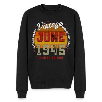 Retro 80 Years Old Vintage June 1945 80th Birthday - Pull Premium bio Homme - noir - Devant - Nico (187cm)