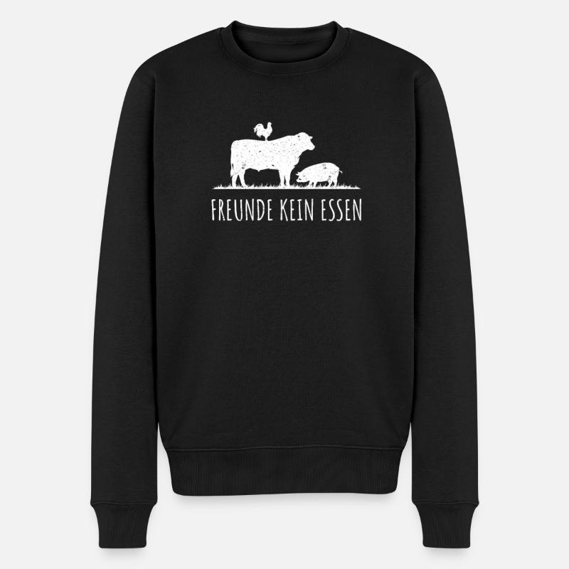 Freunde Kein Essen Veganer Vegan Fleischfrei Vegie - Männer Premium Bio Pullover - Schwarz