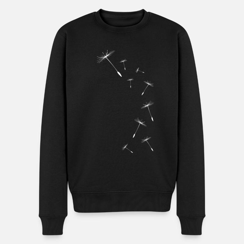 Pusteblume Löwenzahn Motiv Samen Dandelion Same - Männer Premium Bio Pullover - Schwarz