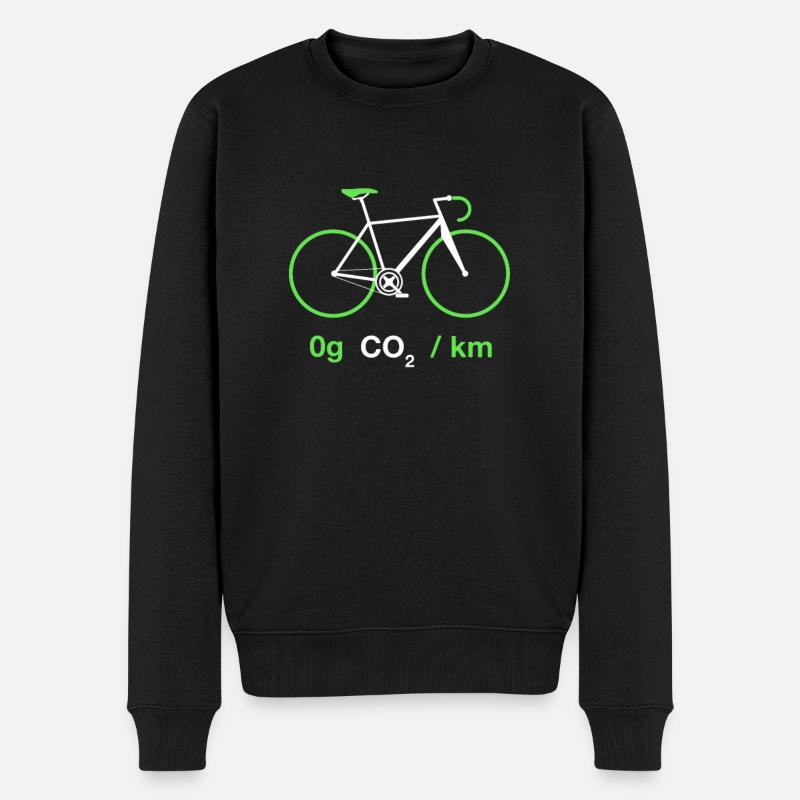 Rennrad Radfahrer CO2 Umwelt Klima Klimaschutz - Männer Premium Bio Pullover - Schwarz