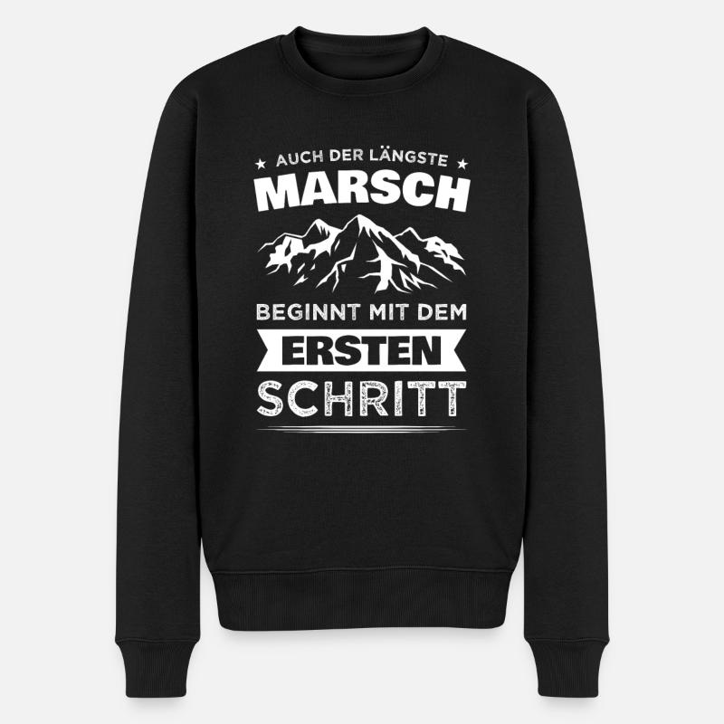 Cooler Berg Wander Spruch Alpen Berge Geschenk - Männer Premium Bio Pullover - Schwarz