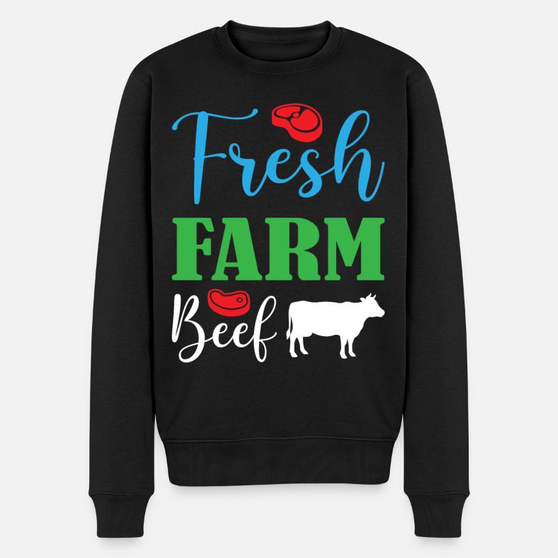 Bœuf fermier frais - Pull Premium bio Homme - noir