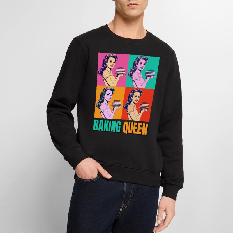 Backen Torte Backkönigin Backfee Bäckerin Pop Art Männer Premium Bio Pullover