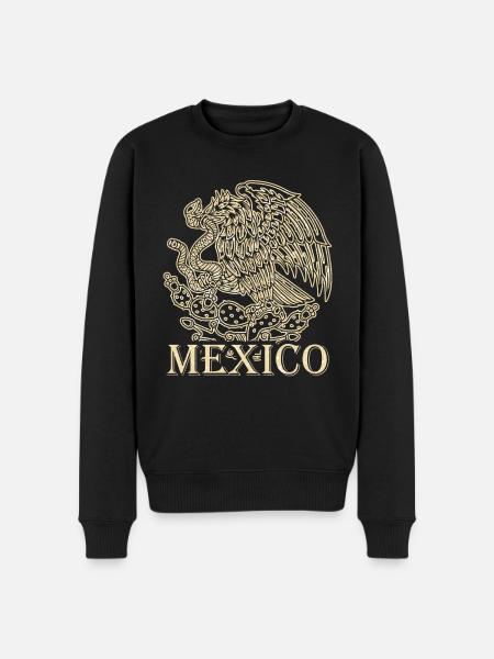 Mexiko Wappen - Männer Premium Bio Pullover - Schwarz