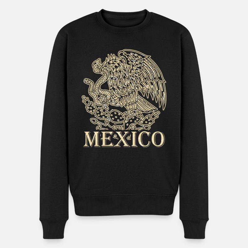 Mexiko Wappen - Männer Premium Bio Pullover - Schwarz