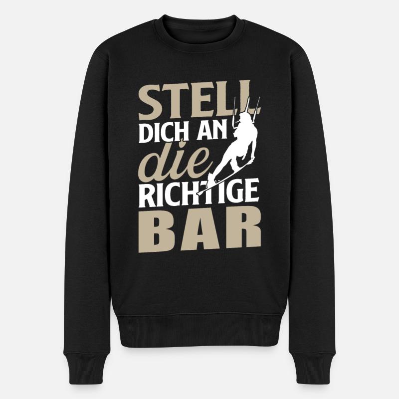 Kitesurfer Kitesurfing Kiteboard Kiter Kiten Bar - Männer Premium Bio Pullover - Schwarz