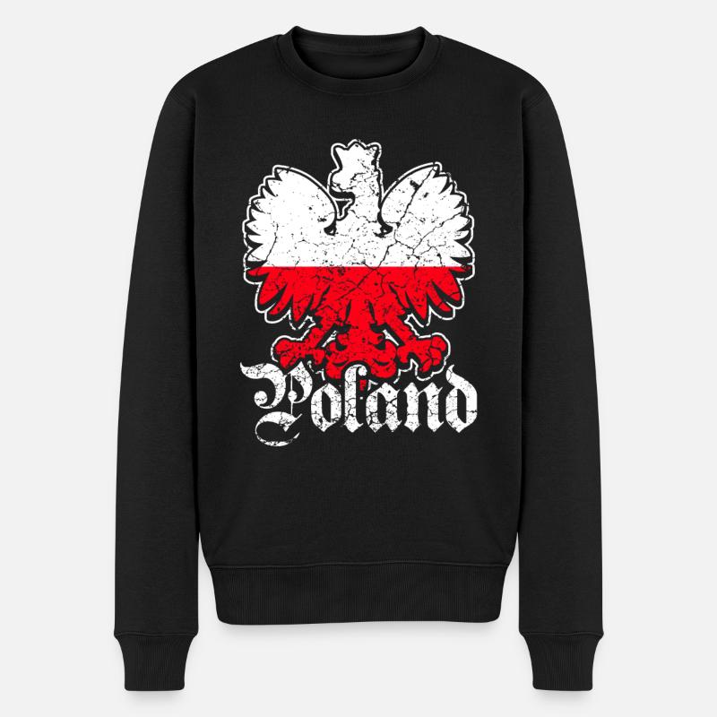 Poland flag eagle - Men's Premium Organic Jumper - black