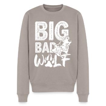 Big Bad Wolf Raubtier Rudeltier Isegrim Geschenk - Männer Premium Bio Pullover - Taupe - Vorne - Nico (187cm)