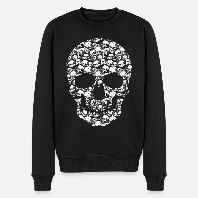 Crânes en crâne - Pull Premium bio Homme - noir