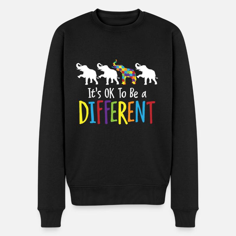 C'est bien d'être différent - Elefant Autism Autist - Pull Premium bio Homme - noir