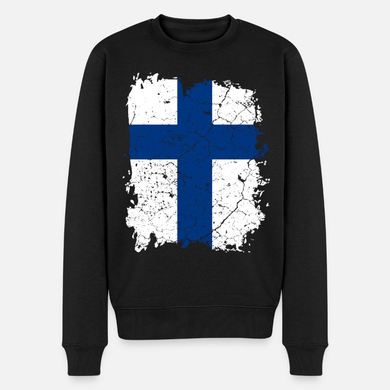 Drapeau finlandais - Pull Premium bio Homme - noir