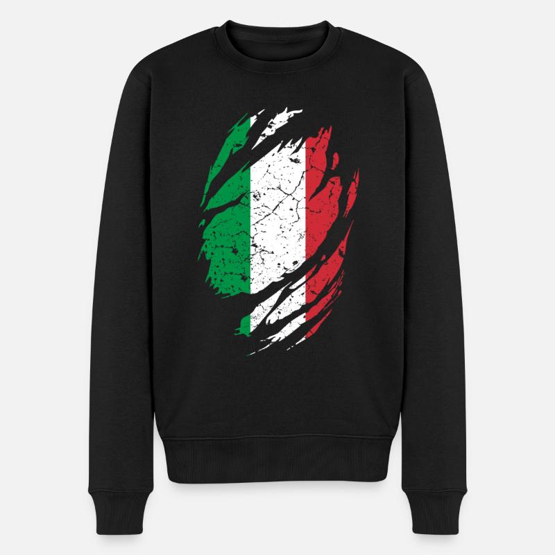 Drapeau italien - Pull Premium bio Homme - noir