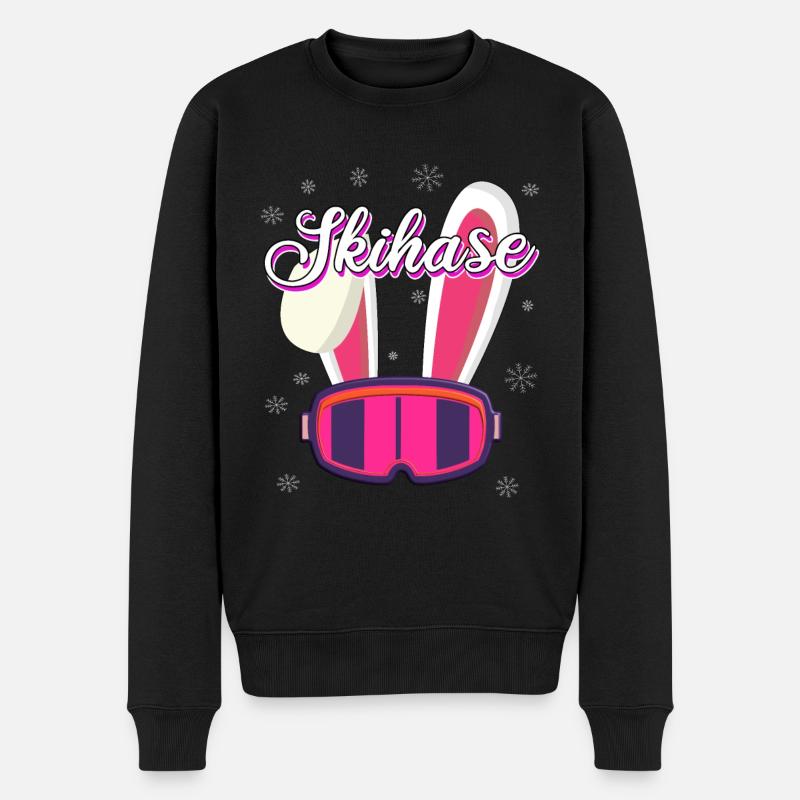 Skihase - Männer Premium Bio Pullover - Schwarz
