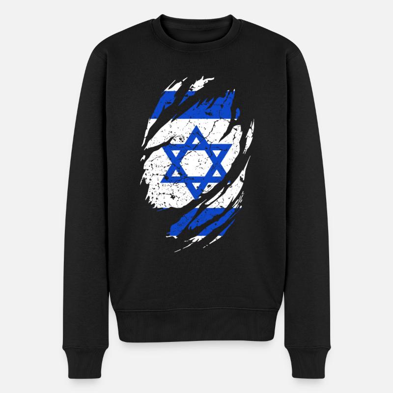 Drapeau d'Israël - Pull Premium bio Homme - noir