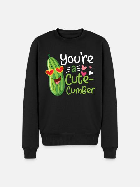 Un mignon valentine cumber disant concombre - Pull Premium bio Homme - noir