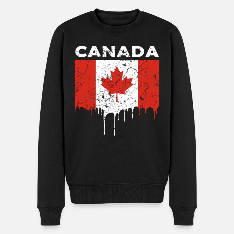 Drapeau du Canada - Pull Premium bio Homme - noir