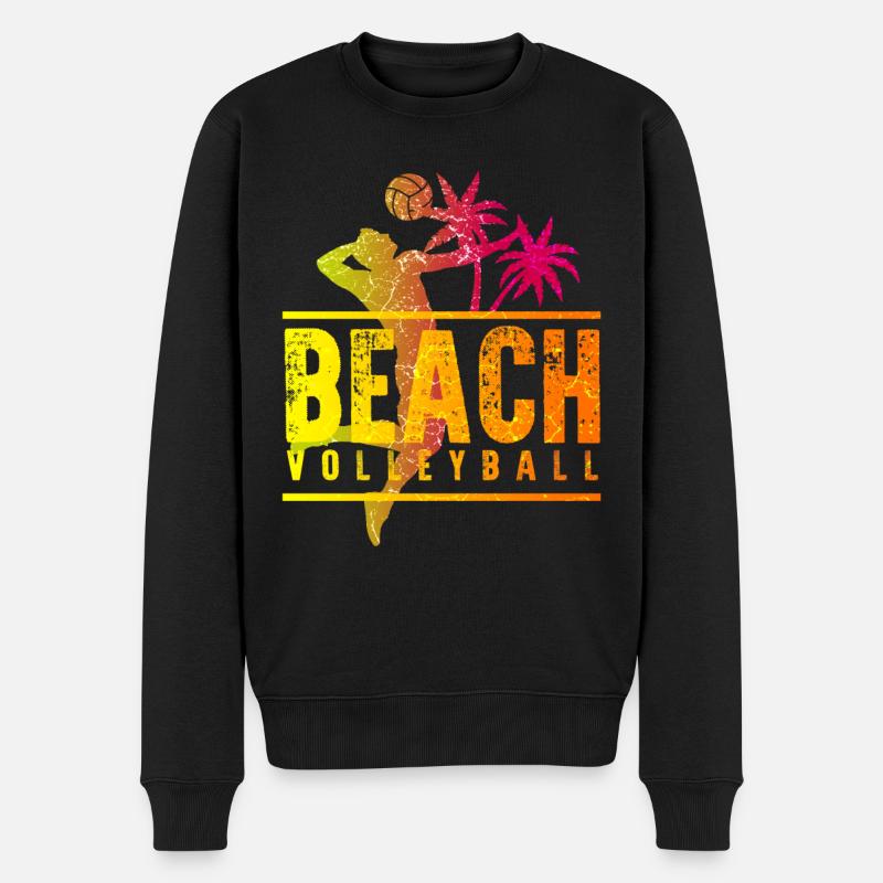 Beach Volleyball - Männer Premium Bio Pullover - Schwarz