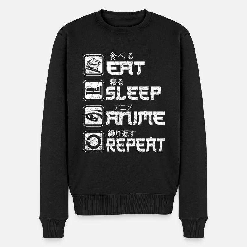 Anime - Männer Premium Bio Pullover - Schwarz
