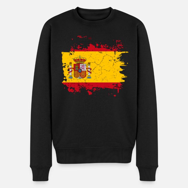 Spanien Flagge - Männer Premium Bio Pullover - Schwarz