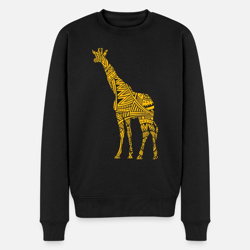 Maori Tribal Tattoo Giraffe - Männer Premium Bio Pullover - Schwarz