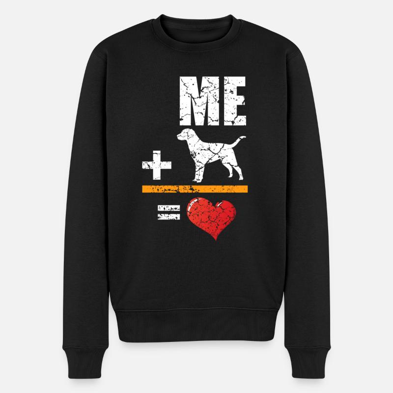 Ich liebe meinen Hund - Männer Premium Bio Pullover - Schwarz