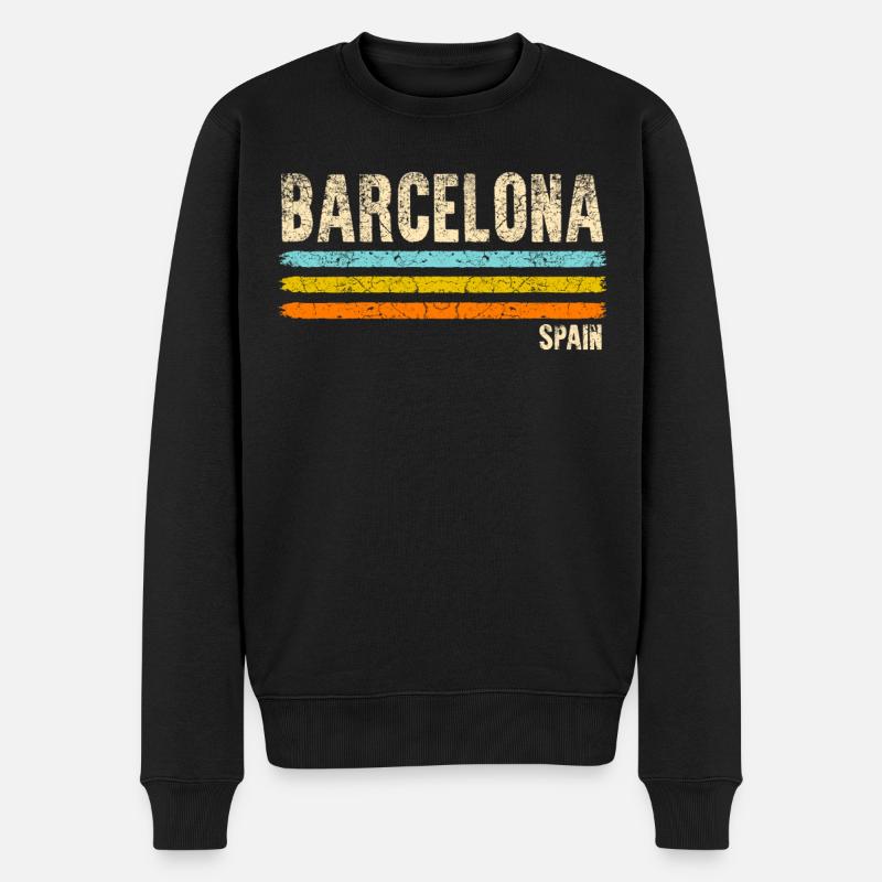 Barcelone - Pull Premium bio Homme - noir