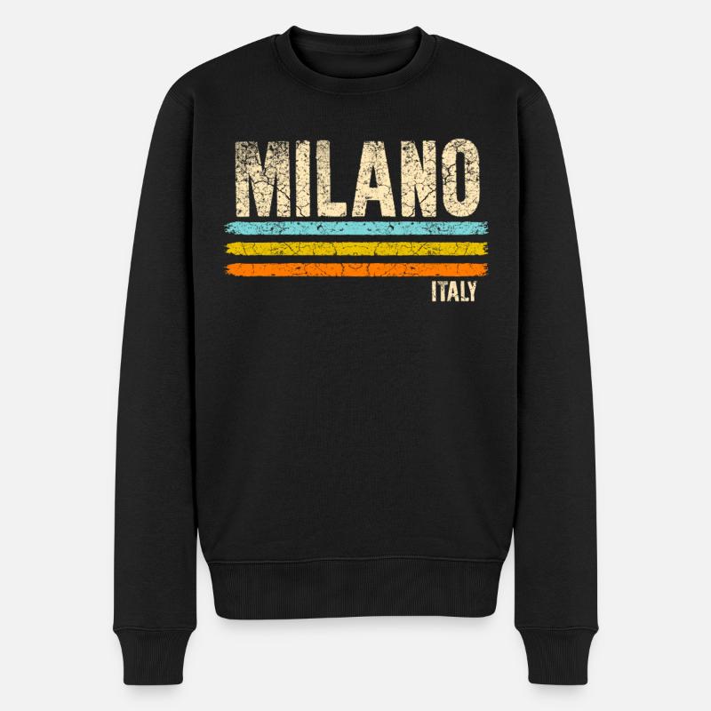 Mailand - Männer Premium Bio Pullover - Schwarz