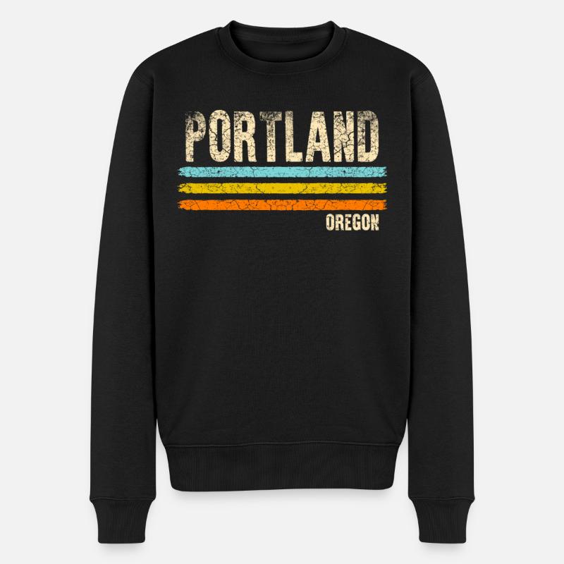 Portland Oregon - Männer Premium Bio Pullover - Schwarz