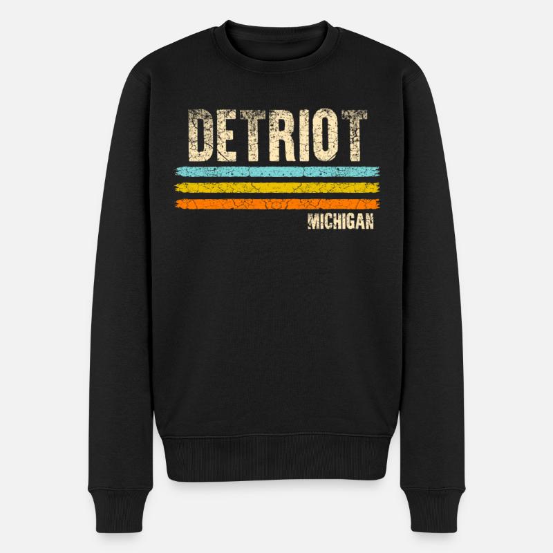 Detroit Michigan - Männer Premium Bio Pullover - Schwarz