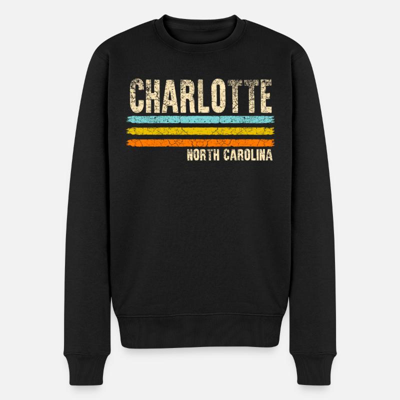 Charlotte North Carolina - Männer Premium Bio Pullover - Schwarz