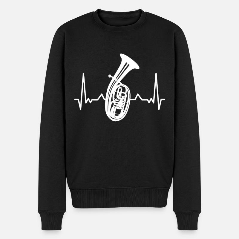 Tenorhorn Blechblasinstrument Musikinstrument - Männer Premium Bio Pullover - Schwarz