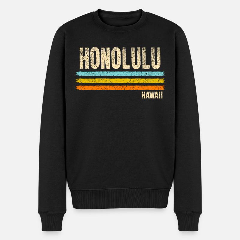Honolulu Hawaï - Pull Premium bio Homme - noir