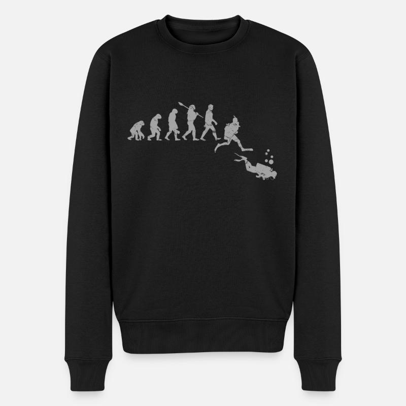 Taucher Evolution - Männer Premium Bio Pullover - Schwarz
