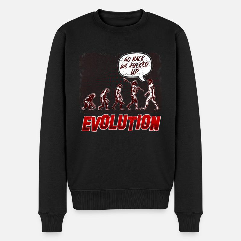 Evolution humaine drôle - Pull Premium bio Homme - noir