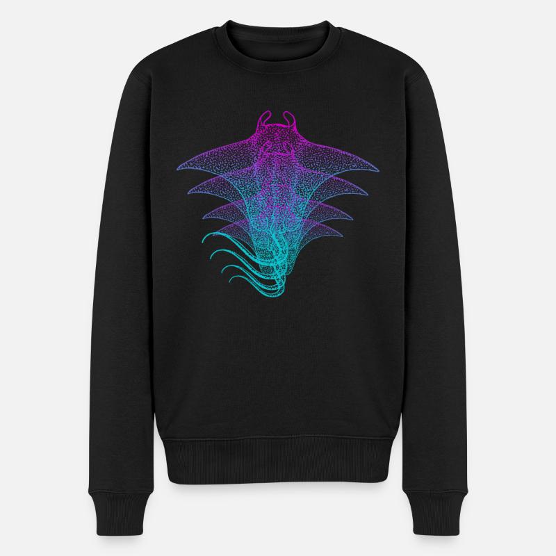 Manta Ray - Männer Premium Bio Pullover - Schwarz