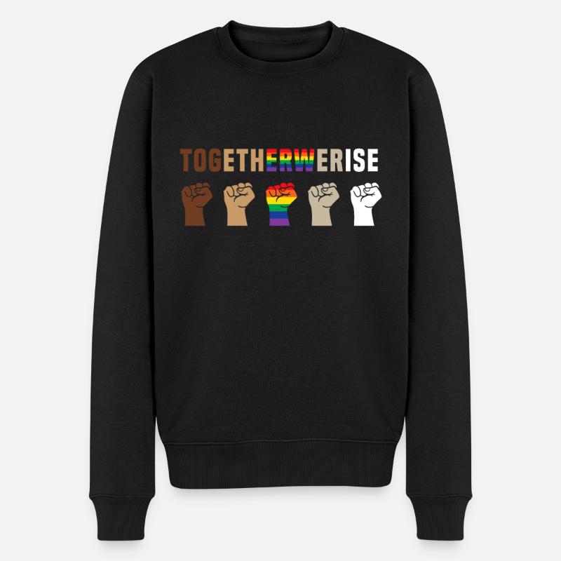 Black Lives Matter Together Wir erheben das Gleichstellungshemd - Männer Premium Bio Pullover - Schwarz