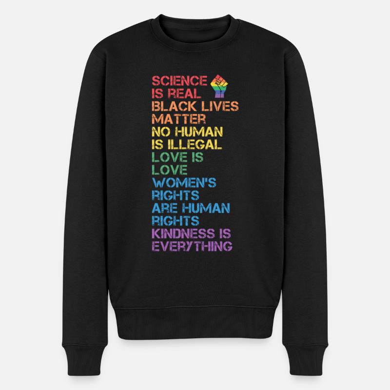 BLM Wissenschaft ist echt schwarz lebt Materie LGBT Stolz - Männer Premium Bio Pullover - Schwarz