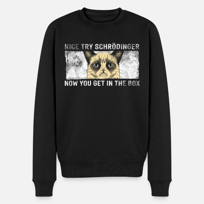 Schrödingers Katze - Männer Premium Bio Pullover - Schwarz